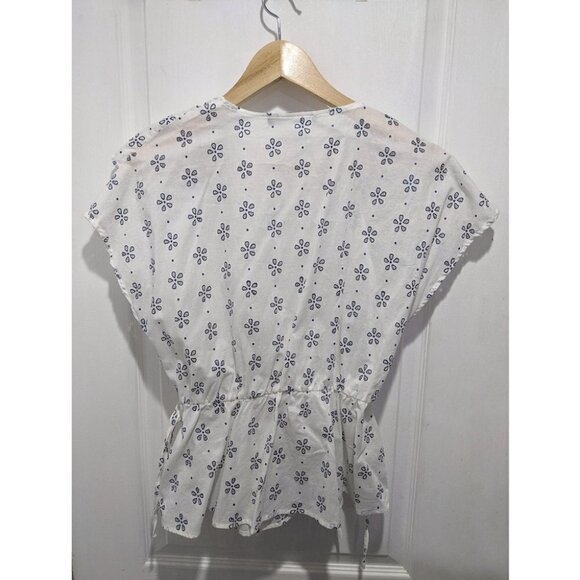 Zara | Eyelet Ruffle Wrap Top - Picture 3 of 10